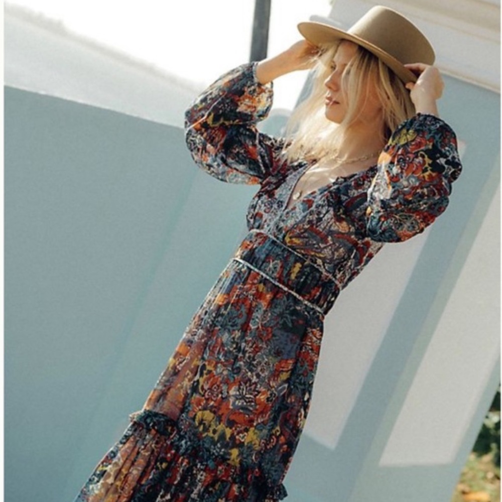 Anthropologie Maeve Annabella Maxi Dress, Size 0 (Relaxed fit & fits like a 2-4)